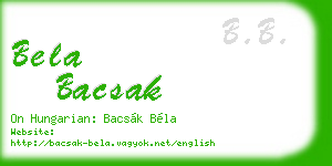 bela bacsak business card