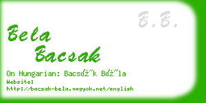 bela bacsak business card